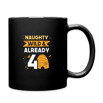 4 Jahre Geburtstag Junge Mädchen Imker Biene - Tasse einfarbig - Schwarz - Rechts