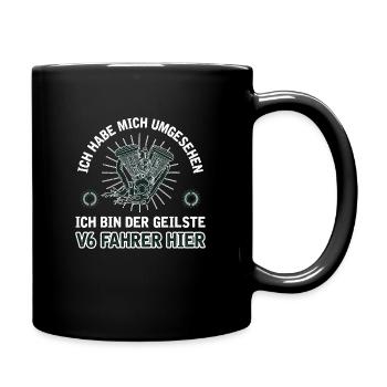 6 Zylinder Tuner Tuning V6 - Tasse einfarbig - Schwarz - Rechts