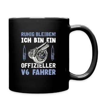 6 Zylinder Tuner Tuning V6 - Tasse einfarbig - Schwarz - Rechts