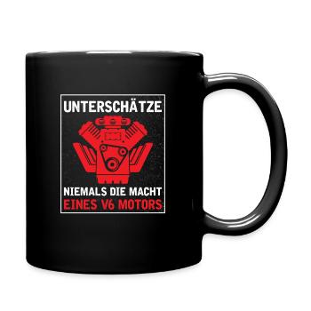 6 Zylinder Tuner Tuning V6 - Tasse einfarbig - Schwarz - Rechts