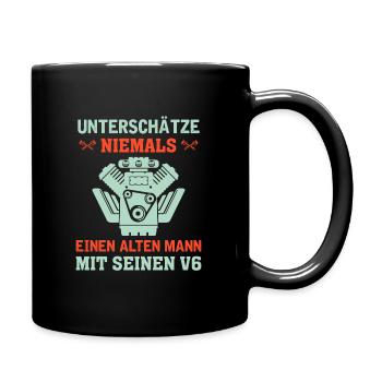 6 Zylinder Tuner Tuning V6 - Tasse einfarbig - Schwarz - Rechts