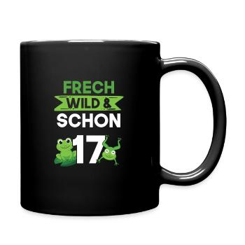 17 Jahre Geburtstag Frosch - Tasse einfarbig - Schwarz - Rechts