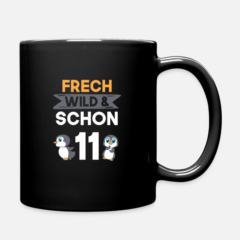 11 Jahre Geburtstag Junge Mädchen Pinguin - Tasse einfarbig - Schwarz