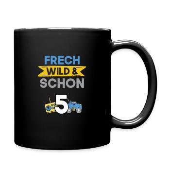 5 Jahre Geburtstag Junge Mädchen Spielzeug Auto - Tasse einfarbig - Schwarz - Rechts