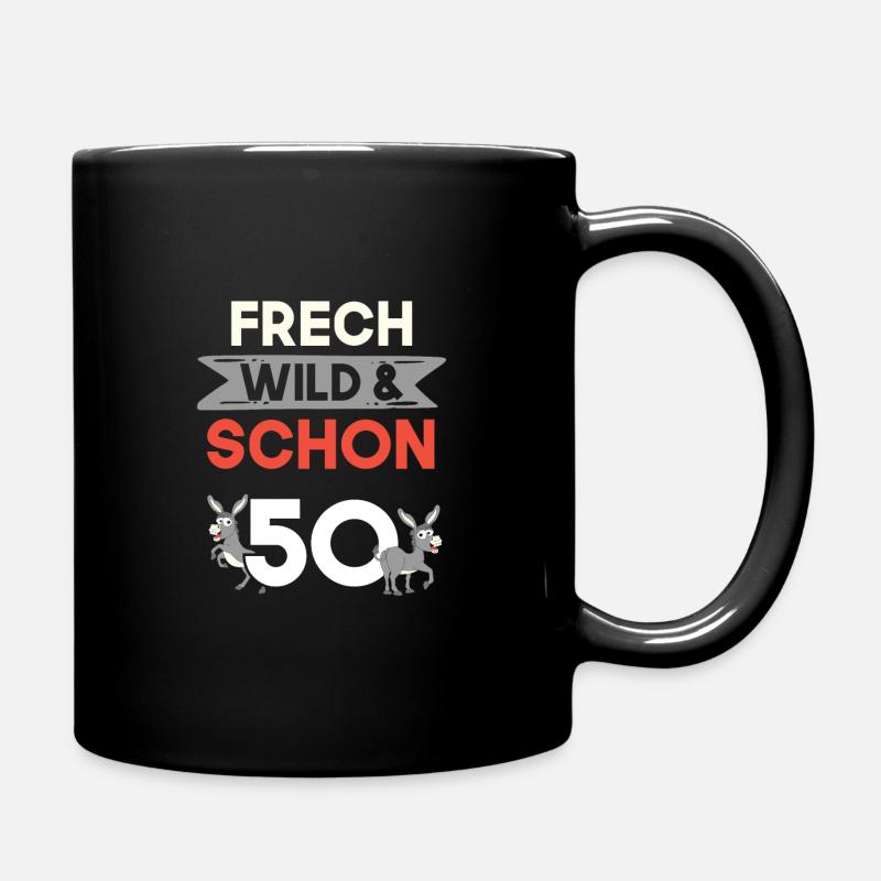 Geschenk 50 Jahre Geburtstag Esel - Tasse einfarbig - Schwarz
