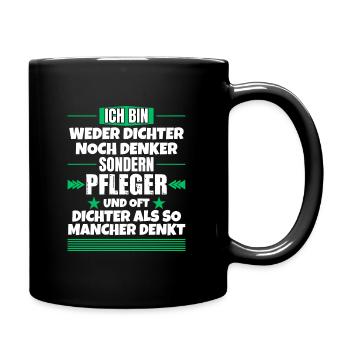 Neither poet nor thinker, but nurse - Full Colour Mug - black - Right