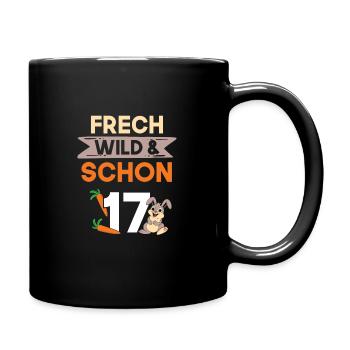 17 Jahre Geburtstag Hase Kaninchen - Tasse einfarbig - Schwarz - Rechts
