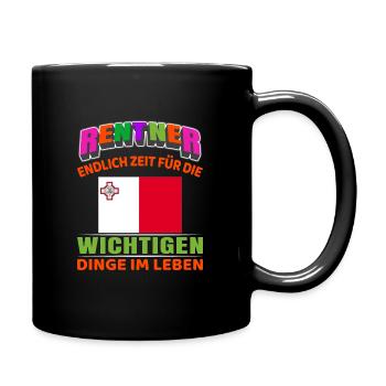 Rentner Rente Rentenbeginn Malta - Tasse einfarbig - Schwarz - Rechts
