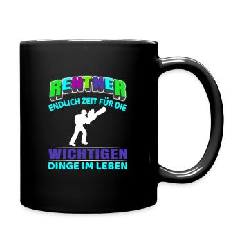 Pensioner Pension Start of Retirement Chainsaw Forestry Worker - Full Colour Mug - black - Right
