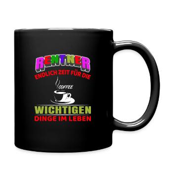 Retraité, pension, début de la retraite, boire du café - Mug uni - noir - Droite