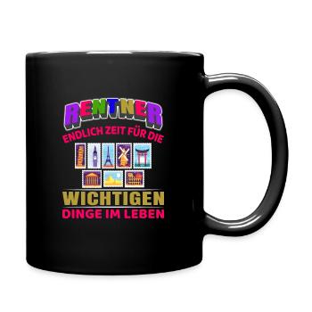 Pensioner Pension Start of Retirement Collecting Stamps - Full Colour Mug - black - Right