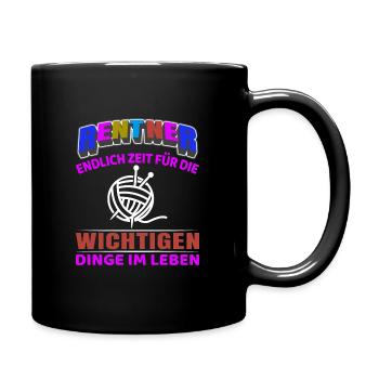 Pension de retraité début de la retraite tricot au Crochet - Mug uni - noir - Droite