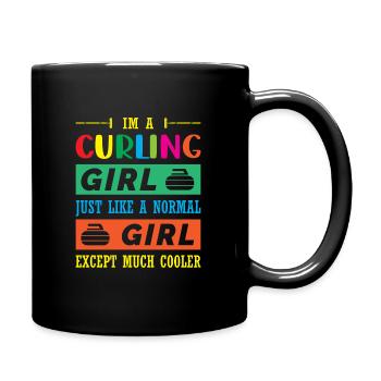 Je suis une fille de curling - Mug uni - noir - Droite