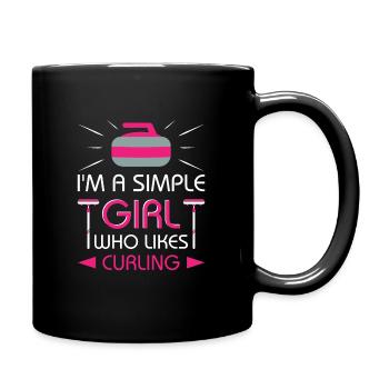 I'm a simple girl who likes Curling - Tasse einfarbig - Schwarz - Rechts