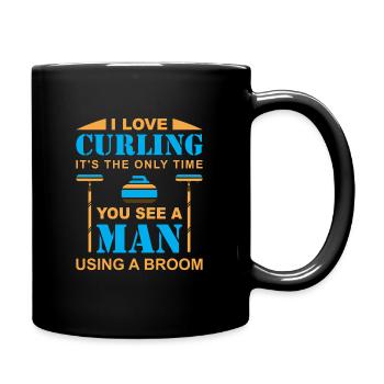I love curling - Full Colour Mug - black - Right