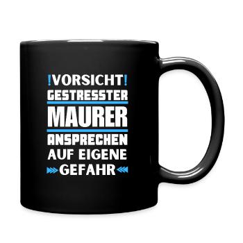 Don't talk to stressed bricklayers! - Full Colour Mug - black - Right