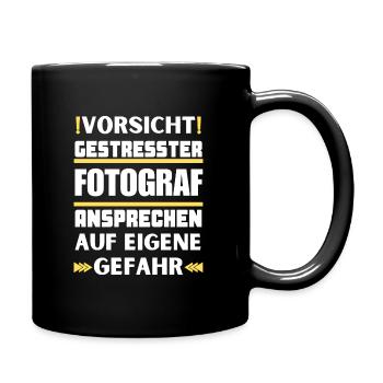 Don't approach stressed photographer! - Full Colour Mug - black - Right