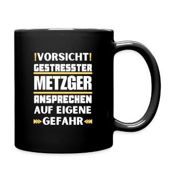 Don't talk to stressed butchers! - Full Colour Mug - black - Right