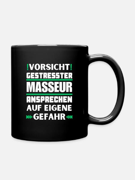 Gestresster Masseur nicht ansprechen! - Tasse einfarbig - Schwarz