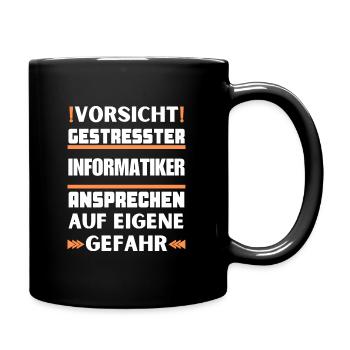 Ne parlez pas à un informaticien stressé ! - Mug uni - noir - Droite