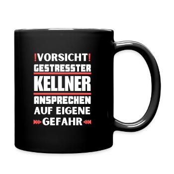 Don't talk to a stressed waiter! - Full Colour Mug - black - Right