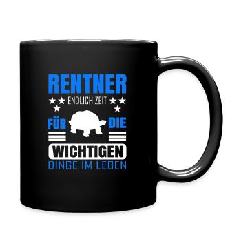 Rentner Rente Rentenbeginn Schildkröte - Tasse einfarbig - Schwarz - Rechts
