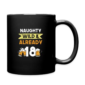 18 Jahre Geburtstag Bier Biertrinker - Tasse einfarbig - Schwarz - Rechts