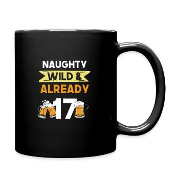 17 Jahre Geburtstag Bier Biertrinker - Tasse einfarbig - Schwarz - Rechts