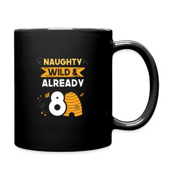 8 Jahre Geburtstag Junge Mädchen Imker Biene - Tasse einfarbig - Schwarz - Rechts