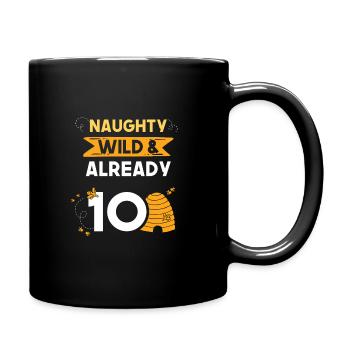 10 Jahre Geburtstag Junge Mädchen Imker Biene - Tasse einfarbig - Schwarz - Rechts