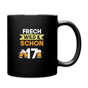 17 Jahre Geburtstag Bier Biertrinker - Tasse einfarbig - Schwarz - Rechts
