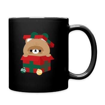 Beaver Christmas Present - Full Colour Mug - black - Right