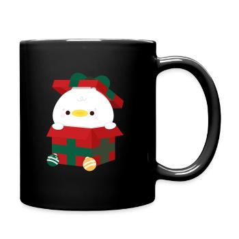 Duck Christmas Present - Full Colour Mug - black - Right