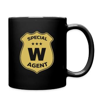 Special Agent W - Tasse einfarbig - Schwarz - Rechts