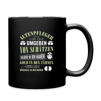Altenpfleger Geschenk Altenpflege Pflegefachkraft - Tasse einfarbig - Schwarz - Rechts