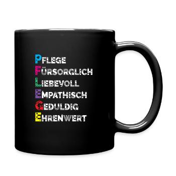 Altenpflege Pfleger Pflegepersonal Pflegekraft - Tasse einfarbig - Schwarz - Rechts