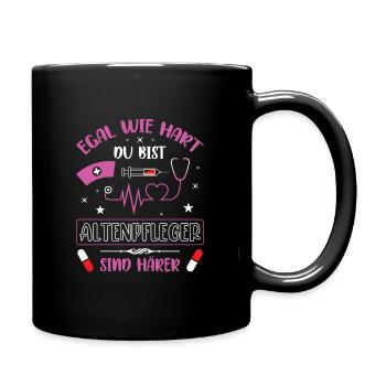 Altenpfleger Geschenk Altenpflege Pflegefachkraft - Tasse einfarbig - Schwarz - Rechts