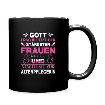 Altenpfleger Geschenk Altenpflege Pflegefachkraft - Tasse einfarbig - Schwarz - Rechts