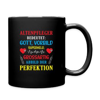 Altenpfleger Geschenk Altenpflege Pflegefachkraft - Tasse einfarbig - Schwarz - Rechts