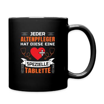 Altenpflege Pfleger Pflegepersonal Pflegekraft - Tasse einfarbig - Schwarz - Rechts