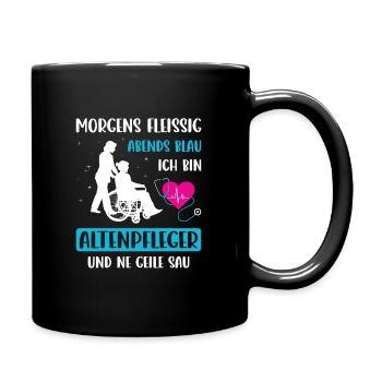 Altenpflege Pfleger Pflegepersonal Pflegekraft - Tasse einfarbig - Schwarz - Rechts