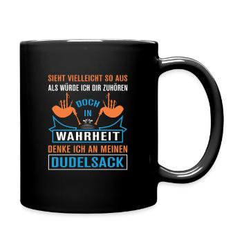 Dudelsackspieler Dudelsack Männer Geschenk - Tasse einfarbig - Schwarz - Rechts