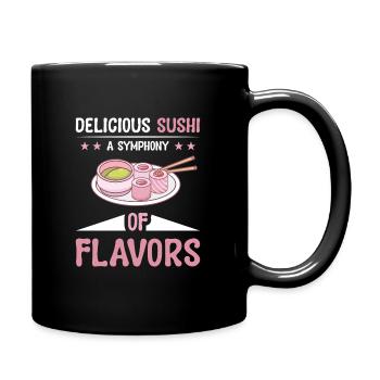 Sushi Japan Essen Sushi-Mahlzeit - Tasse einfarbig - Schwarz - Rechts