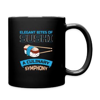 Sushi Japan Essen Sushi-Mahlzeit - Tasse einfarbig - Schwarz - Rechts