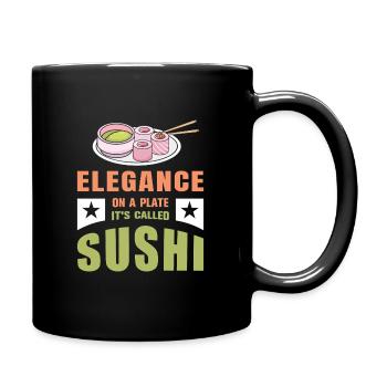 Sushi Japan Essen Sushi-Mahlzeit - Tasse einfarbig - Schwarz - Rechts