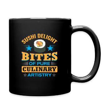 Sushi Japan Essen Sushi-Mahlzeit - Tasse einfarbig - Schwarz - Rechts