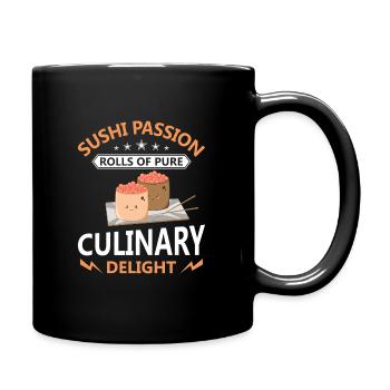 Sushi Japan Essen Sushi-Mahlzeit - Tasse einfarbig - Schwarz - Rechts