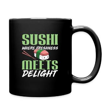 Sushi Japan Essen Sushi-Mahlzeit - Tasse einfarbig - Schwarz - Rechts