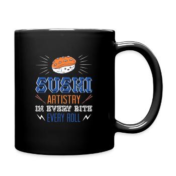 Sushi Japan Essen Sushi-Mahlzeit - Tasse einfarbig - Schwarz - Rechts