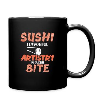 Sushi Japan Essen Sushi-Mahlzeit - Tasse einfarbig - Schwarz - Rechts